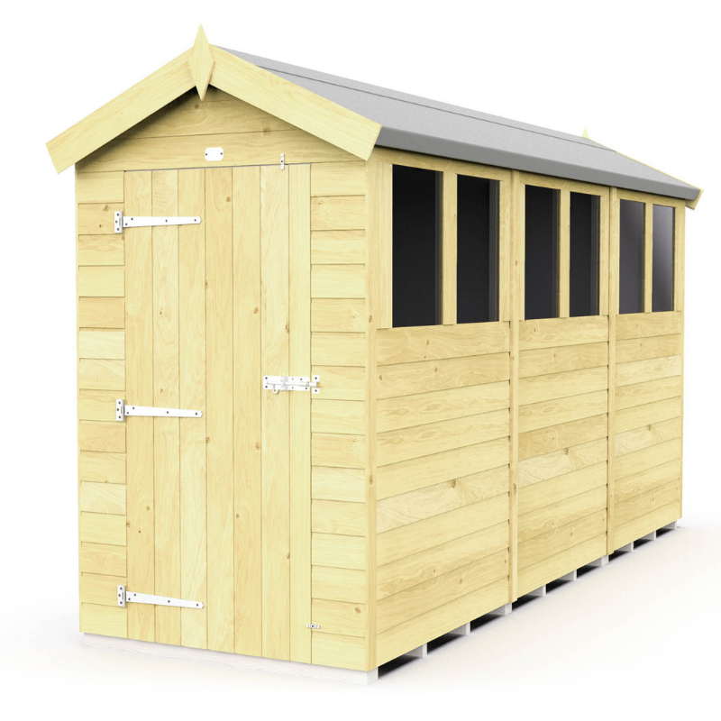 Apex Shed 4ft Single Door With Windows