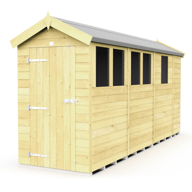 Apex Shed 4ft Single Door With Windows