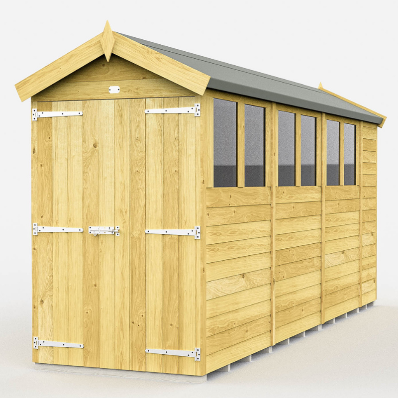 Apex Shed 4ft Double Door With Windows