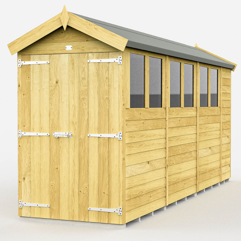 Apex Shed 4ft Double Door With Windows