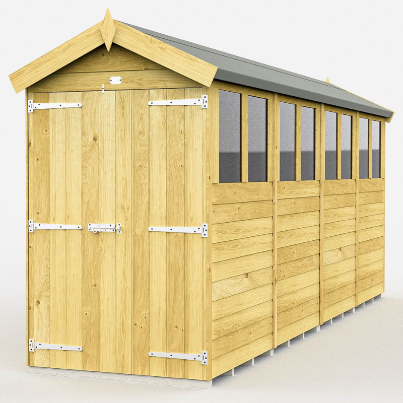 Apex Shed 4ft Double Door With Windows