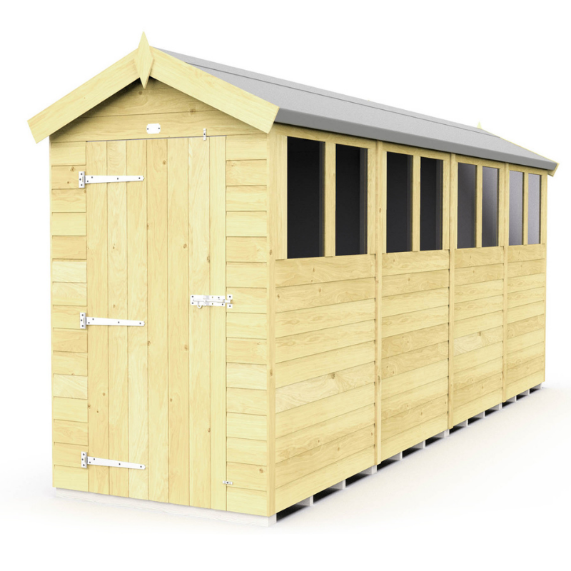 Apex Shed 4ft Single Door With Windows