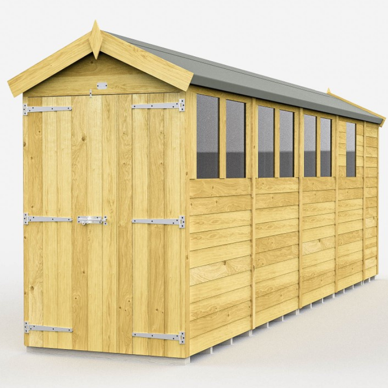 Apex Shed 4ft Double Door With Windows