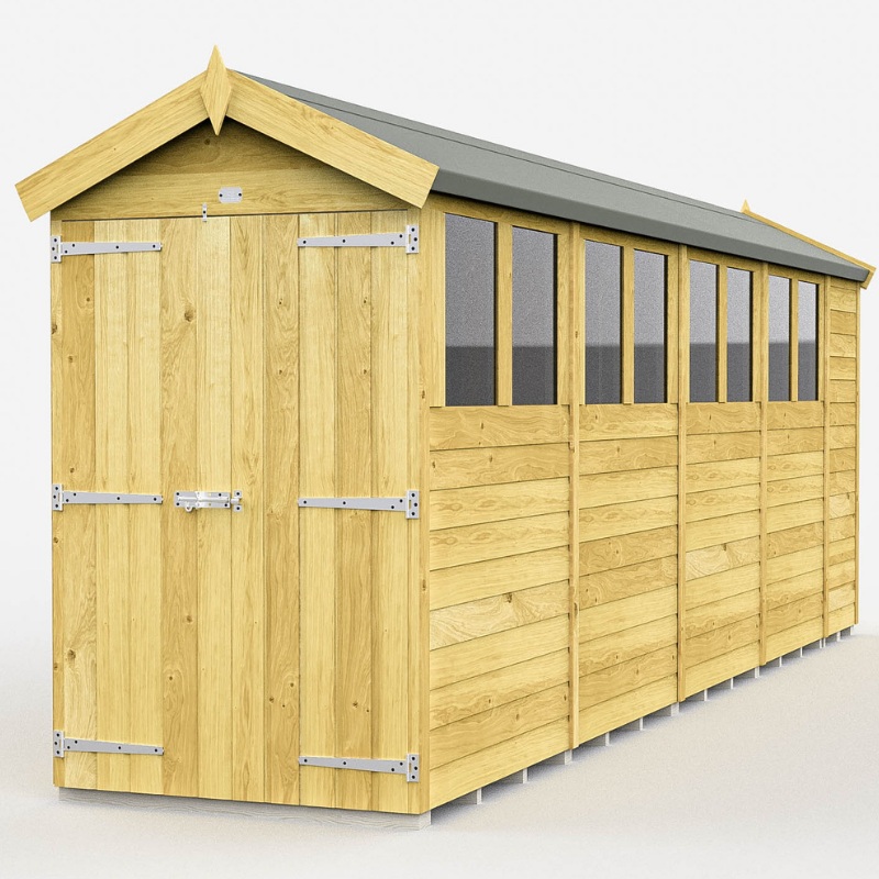 Apex Shed 4ft Double Door With Windows