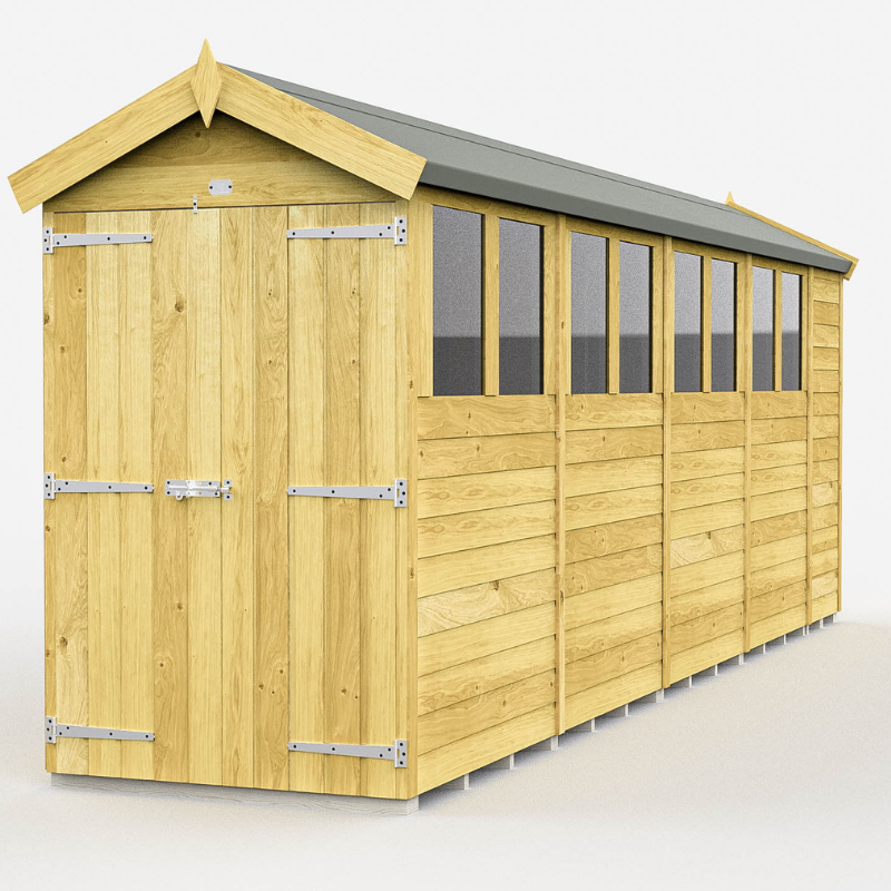 Apex Shed 4ft Double Door With Windows