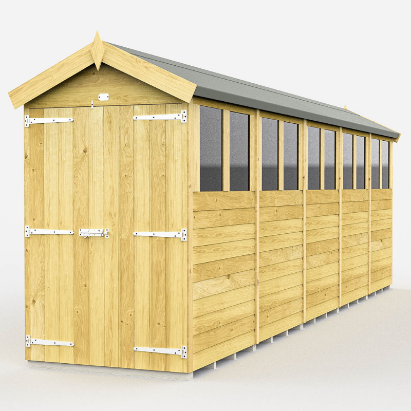 Apex Shed 4ft Double Door With Windows