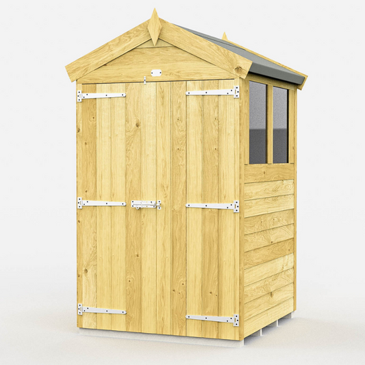 Apex Shed 4ft Double Door With Windows