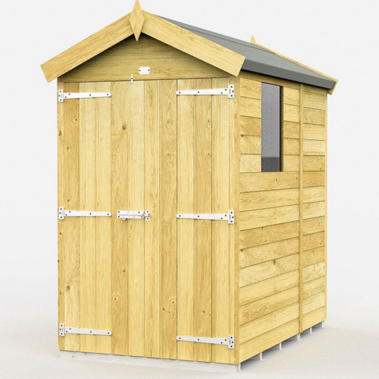 Apex Shed 4ft Double Door With Windows