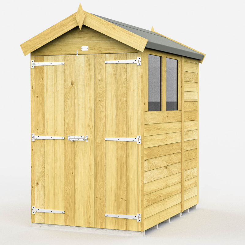 Apex Shed 4ft Double Door With Windows