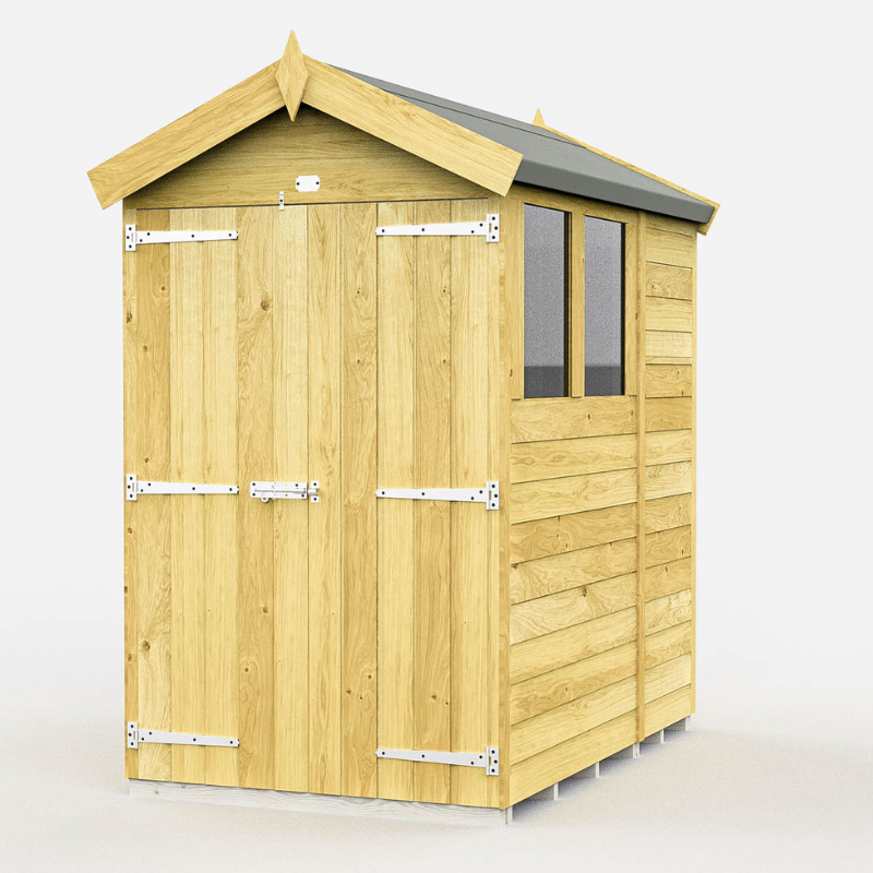 Apex Shed 4ft Double Door With Windows