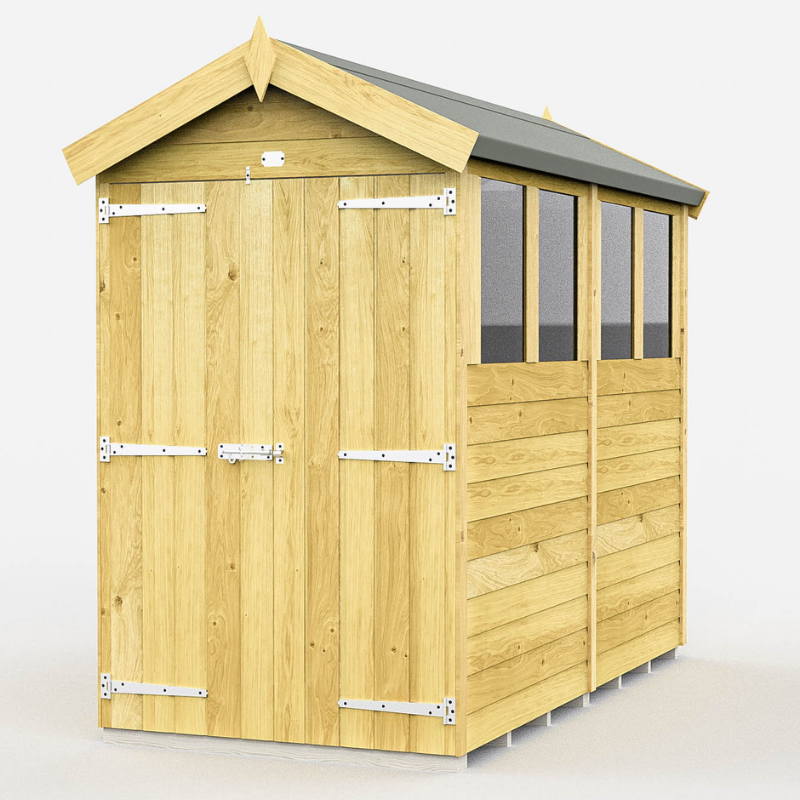 Apex Shed 4ft Double Door With Windows