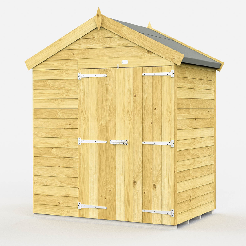 Apex Shed 6ft Double Doors No Windows