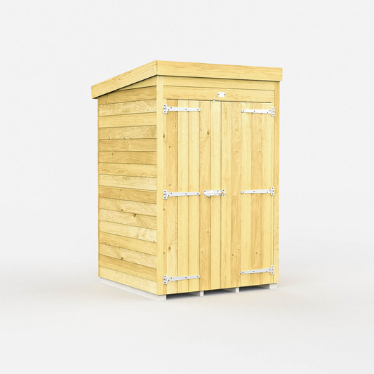 Pent Shed 4ft Double Door No Windows