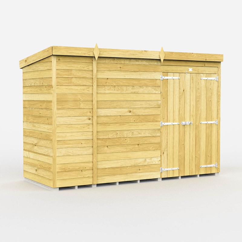 Pent Shed 4ft Double Door No Windows