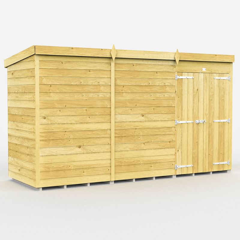 Pent Shed 4ft Double Door No Windows