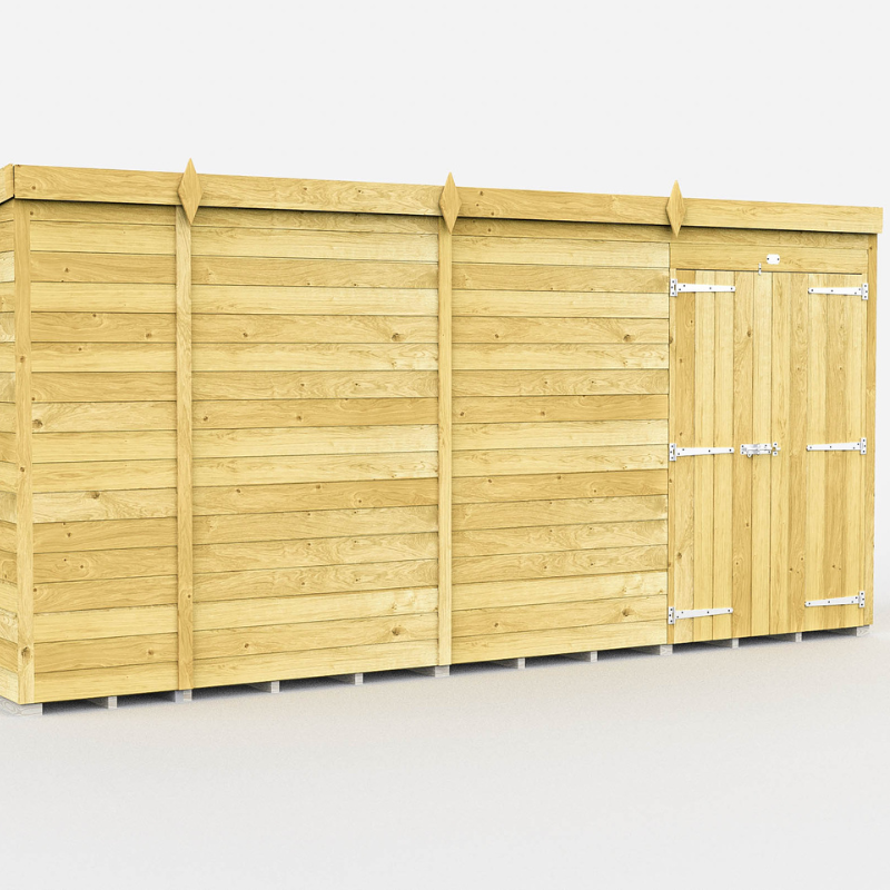 Pent Shed 4ft Double Door No Windows